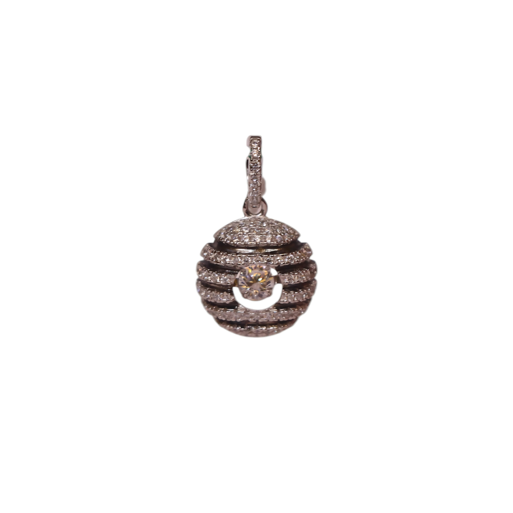 Encrusted Pendant with Central Gemstone